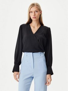 Rinascimento Bluzka CFC0122866003 Czarny Regular Fit. Czarne bluzki Rinascimento, s, bez wzorów, z syntetyku, bez kołnierzyka, bez ramiączek. Za 179,99 zł.