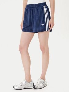 Adidas Szorty sportowe Pin-stripe Satin KD2285 Granatowy Loose Fit. Niebieskie spodenki sportowe ADIDAS, xs, bez wzorów, z syntetyku. Za 139,99 zł.