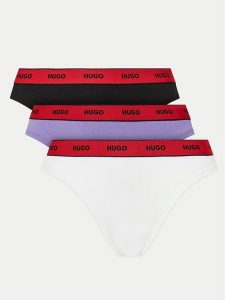 Hugo Komplet 3 par stringów 50480150 Kolorowy. Komplety bielizny Hugo, bez wzorów, z bawełny. Za 119,99 zł.