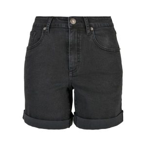 Shorty Damskie Denim Ekologiczne. Czarne szorty Urban Classics, bez wzorów, z denimu, sportowe. Za 189,99 zł.