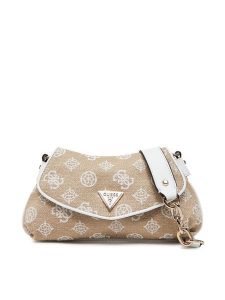 Guess Torebka HWJG96 27190 Beżowy. Brązowe listonoszki Guess, z aplikacjami, z materiału, bez dodatków. Za 319,99 zł.