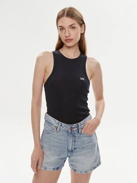 Lee Top 112341592 Czarny Slim Fit. Czarne topy Lee, xl, bez wzorów, z bawełny, bez kołnierzyka, bez ramiączek. Za 99,99 zł.