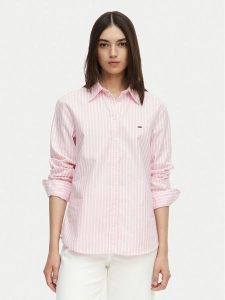 Tommy Jeans Koszula DW0DW19890 Różowy jasny Regular Fit. Czerwone koszule Tommy Jeans, s, bez wzorów, z bawełny, bez kołnierzyka, bez ramiączek. Za 369,99 zł.