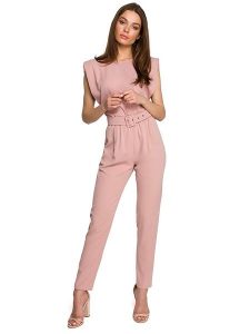 Stylove Kombinezon w kolorze jasnoróżowym rozmiar: M. Różowe kombinezony Stylove, m, bez wzorów, z tkaniny, bez kołnierzyka, bez ramiączek. Za 89,99 zł.
