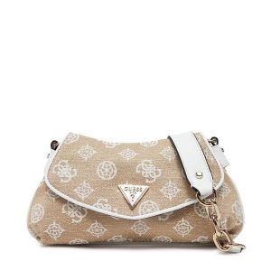 Torebka Guess. Brązowe listonoszki Guess, z aplikacjami, bez dodatków. Za 319,99 zł.