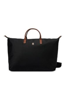 Tommy Hilfiger Torebka Pepette Weekender AW0AW18425 Czarny. Czarne shopper bag TOMMY HILFIGER, bez wzorów, z materiału, bez dodatków. Za 569,99 zł.