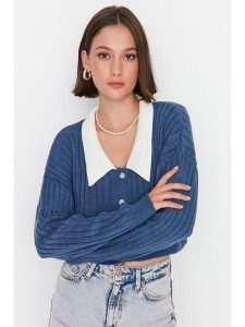 Trendyol Kardigan w kolorze niebieskim rozmiar: S. Niebieskie kardigany Trendyol. Za 78,99 zł.