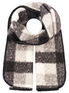 Zwillingsherz Szal "Karo & Teddy" w kolorze kremowo-czarnym rozmiar: onesize. Brązowe szaliki Zwillingsherz, bez wzorów, z materiału. Za 135,81 zł.