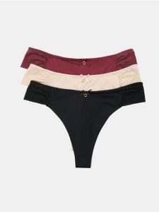 Majtki stringi 3 pack - kremowy. Białe stringi Sinsay, bez wzorów. Za 25,99 zł.
