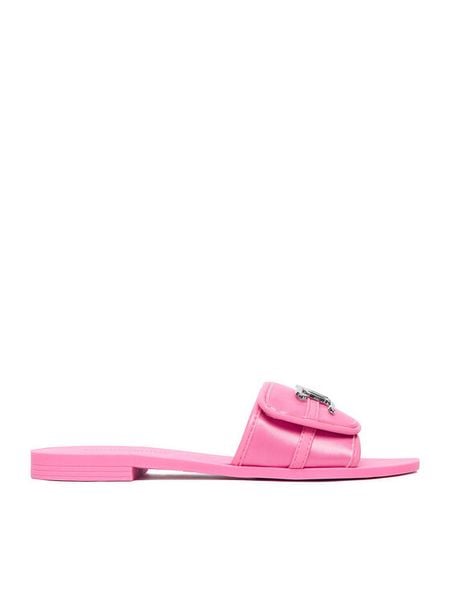 Juicy Couture Klapki CEO-123456 Różowy. Czerwone klapki Juicy Couture, bez wzorów, z materiału, bez obcasa. Za 119,99 zł.