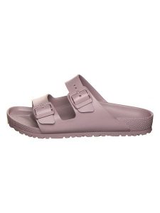 Birkenstock Klapki "Arizona" w kolorze fioletowym rozmiar: 40. Różowe klapki Birkenstock, bez wzorów, z materiału, bez obcasa. Za 207,88 zł.