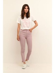 CULTURE Dżinsy - Slim fit - w kolorze jasnoróżowym rozmiar: 40. Różowe jeansy Culture, bez wzorów, z podwyższonym stanem. Za 176,08 zł.
