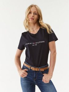 Tommy Hilfiger T-Shirt Heritage C-Nk WW0WW31999 Granatowy Regular Fit. Niebieskie t-shirty TOMMY HILFIGER, xxs, bez wzorów, z bawełny, bez kołnierzyka, bez ramiączek. Za 139,99 zł.