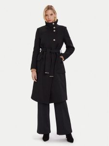 Morgan Płaszcz wełniany 242-GALOUA Czarny Regular Fit. Czarne płaszcze Morgan, na zimę, bez wzorów, z syntetyku, bez kaptura. Za 879,99 zł.