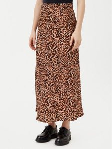 Pieces Spódnica midi Franan 17116541 Brązowy Regular Fit. Brązowe spódnice Pieces, m, bez wzorów, z syntetyku, midi. Za 79,99 zł.