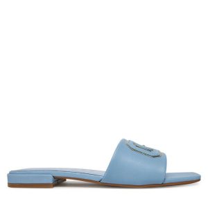 Klapki Guess. Niebieskie klapki Guess, z aplikacjami, bez obcasa. Za 319,99 zł.