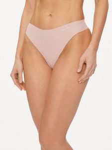 Calvin Klein Underwear Stringi 000QD5103E Różowy. Czerwone stringi Calvin Klein Underwear, bez wzorów, z bawełny. Za 89,99 zł.