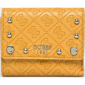 Guess Jeans - Portfel. Pomarańczowe portfele marki Guess Jeans, z aplikacjami, z jeansu. Za 259,90 zł.