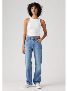 Levi's Dżinsy - Comfort fit - w kolorze niebieskim rozmiar: W25. Niebieskie jeansy Levi's®, z aplikacjami, z podwyższonym stanem. Za 227,85 zł.
