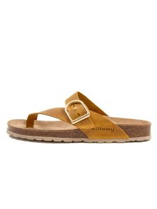 Billowy Skórzane japonki w kolorze żółtym rozmiar: 37. Żółte klapki Billowy, bez wzorów, z otwartym noskiem, bez obcasa. Za 165,99 zł.