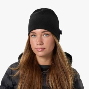 Czapka Beanie Unisex Geilo Oddychający. Czarne czapki SWEDEMOUNT, bez wzorów, z materiału, sportowe. Za 59,99 zł.