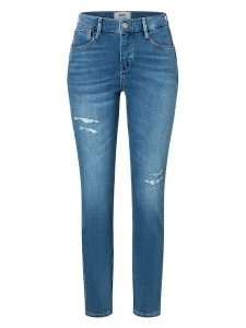 MAC Dżinsy "California" - Slim fit - w kolorze niebieskim rozmiar: 32. Niebieskie jeansy MAC, z aplikacjami, ze skóry. Za 298,95 zł.