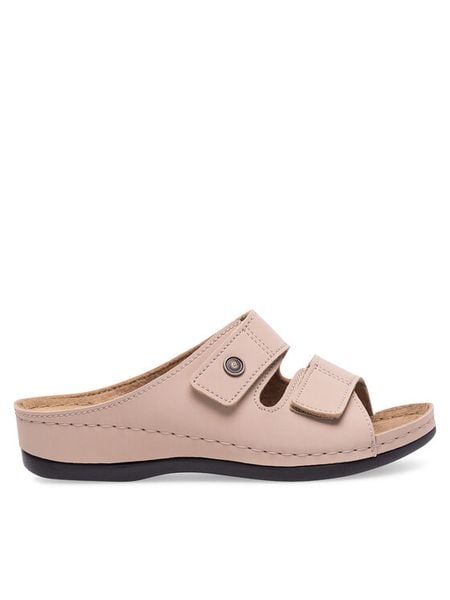 Inblu Klapki 06080A00 Beżowy. Brązowe klapki Inblu, bez wzorów, z syntetyku, bez obcasa. Za 119,99 zł.