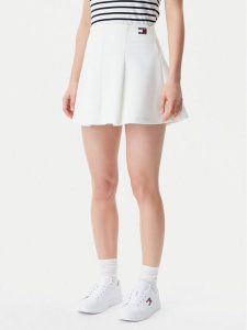 Tommy Jeans Spódnica mini Badge DW0DW20268 Écru Regular Fit. Spódnice Tommy Jeans, xs, bez wzorów, z bawełny, mini. Za 189,99 zł.