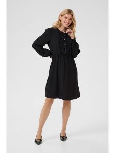 Kaffe Sukienka w kolorze czarnym rozmiar: 44. Czarne sukienki Kaffe, bez wzorów, bez kołnierzyka, bez ramiączek, midi. Za 148,26 zł.