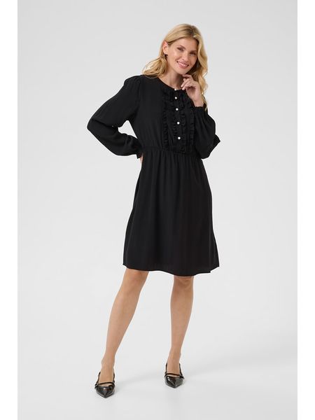 Kaffe Sukienka w kolorze czarnym rozmiar: 42. Czarne sukienki Kaffe, bez wzorów, bez kołnierzyka, bez ramiączek, midi. Za 156,61 zł.