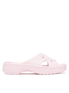 Crocs Klapki Cross Strap 210840 Różowy. Czerwone klapki Crocs, bez wzorów, z tworzywa sztucznego, bez obcasa. Za 129,99 zł.