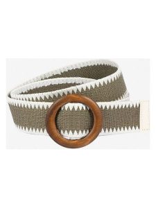 More & More Pasek w kolorze oliwkowo-białym rozmiar: S/M. Brązowe paski More & More, bez wzorów, z materiału. Za 83,81 zł.