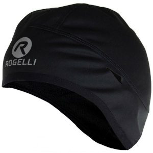 Czapka pod kask unisex Rogelli Lazio, softshellowa. Czarne czapki Rogelli, bez wzorów, sportowe. Za 70,00 zł.