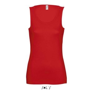 Damski tank top Sol's Jane. Niebieskie topy SOL'S, s, bez wzorów, z bawełny, bez kołnierzyka, bez ramiączek. Za 67,00 zł.