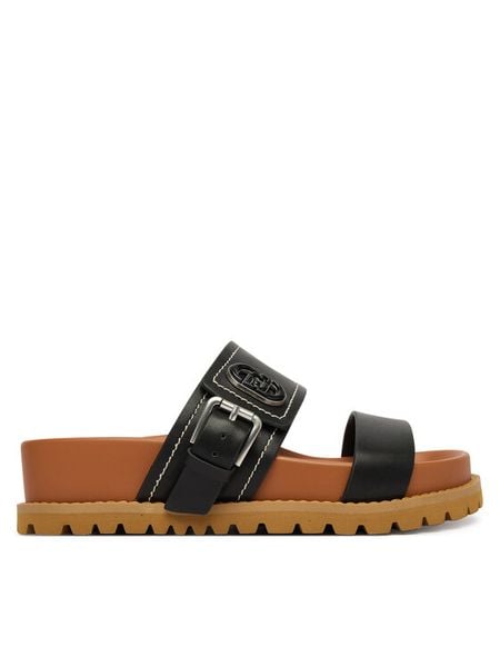 Liu Jo Klapki Livia 02 SA6109 P0102 Czarny. Czarne klapki Liu Jo, bez wzorów, ze skóry, bez obcasa. Za 469,99 zł.