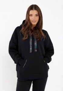 Bluza oversize z kapturem B-MIKA. Czarne bluzy Volcano, m, bez wzorów, z materiału, z kapturem. Za 179,99 zł.