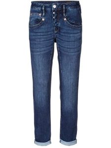 Herrlicher Dżinsy "Shyra" - Tapered fit - w kolorze granatowym rozmiar: W29. Niebieskie jeansy Herrlicher, bez wzorów. Za 241,56 zł.