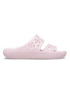 Crocs Klapki "Classic Floral" w kolorze jasnoróżowym rozmiar: 38/39. Różowe klapki Crocs, bez wzorów, z otwartym noskiem, bez obcasa. Za 83,62 zł.