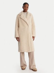 Bomboogie Kożuch CW360STSFC5 Beżowy Regular Fit. Brązowe płaszcze Bomboogie, bez wzorów, z syntetyku, bez kaptura. Za 829,99 zł.