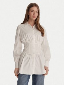 Guess Koszula W6GH97 W2412 Biały Regular Fit. Białe koszule Guess, xl, z aplikacjami, z bawełny, bez kołnierzyka, bez ramiączek. Za 474,99 zł.