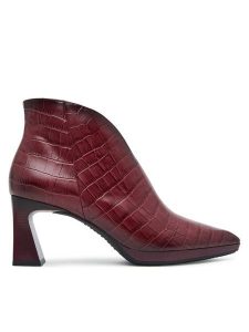 Hispanitas Botki HI254270 Bordowy. Czerwone botki Hispanitas, bez wzorów, ze skóry, bez obcasa, na słupku, bez zapięcia. Za 499,99 zł.