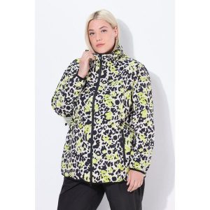 Damskie Kurtka przeciwdeszczowa woreczek podróżny wodoodporna. Zielone kurtki Ulla Popken, plus size, bez wzorów, z materiału, bez kaptura. W wyprzedaży za 311,99 zł.
