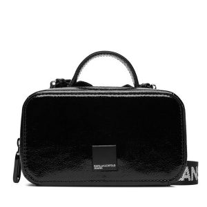 Torebka Karl Lagerfeld Jeans. Czarne torebki klasyczne Karl Lagerfeld Jeans, bez wzorów, z jeansu, bez dodatków. Za 559,99 zł.