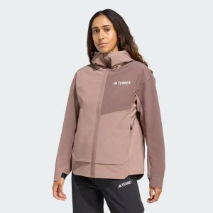 Kurtka Terrex Multi Softshell. Brązowe kurtki ADIDAS, bez wzorów, z materiału, bez kaptura. Za 529,00 zł.