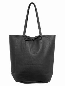 Zwillingsherz Skórzany shopper bag w kolorze czarnym - 40 x 45 cm rozmiar: onesize. Czarne shopper bag Zwillingsherz, bez wzorów, z materiału, na ramię, bez dodatków. Za 259,74 zł.