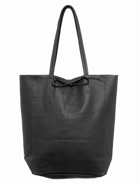 Zwillingsherz Skórzany shopper bag w kolorze czarnym - 40 x 45 cm rozmiar: onesize. Czarne shopper bag Zwillingsherz, bez wzorów, z materiału, na ramię, bez dodatków. Za 217,23 zł.