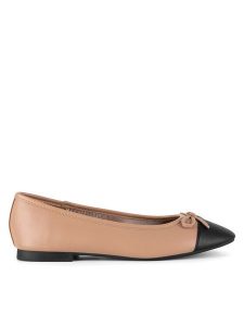 JENNY Baleriny LH24014-1 Beżowy. Brązowe balerinki Jenny, bez wzorów, z materiału, bez obcasa, bez zapięcia. Za 69,99 zł.