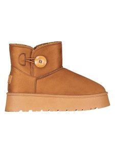 Geographical Norway Botki zimowe "Osiris" w kolorze jasnobrązowym rozmiar: 38. Brązowe botki Geographical Norway, na zimę, bez wzorów, z futra, bez obcasa, bez zapięcia. Za 78,99 zł.