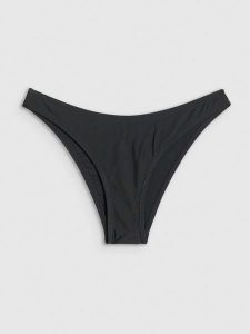 4F Dół od bikini damski - czarny L. Czarne bikini 4f, bez wzorów, z materiału. Za 49,99 zł.