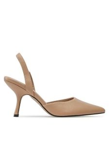 Jenny Fairy Sandały LS5925-01 Beżowy. Brązowe sandały Jenny Fairy, bez wzorów, ze skóry, bez obcasa, na szpilce, bez zapięcia. Za 159,99 zł.